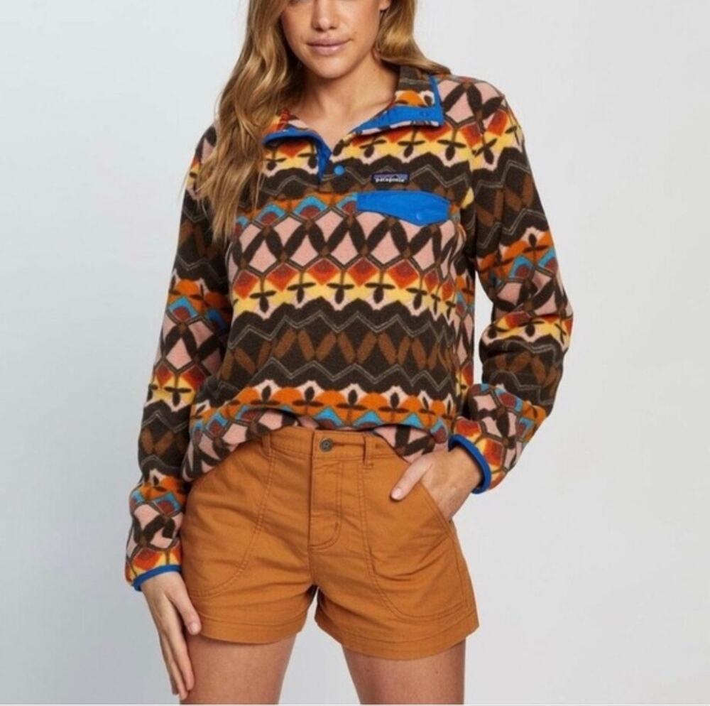 PATAGONIA Lightweight Synchilla Snap-T Fleece Pullover Big Anthos Aztec Medium